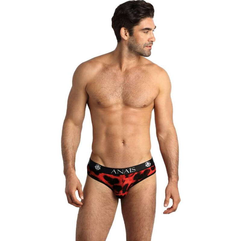 Slip uomo in microfibra rossa con stampa animalier e fascia comoda ANAIS MEN