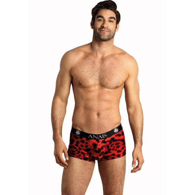 Boxer da uomo rossi in microfibra morbida con stampa animalier per il massimo comfort ANAIS