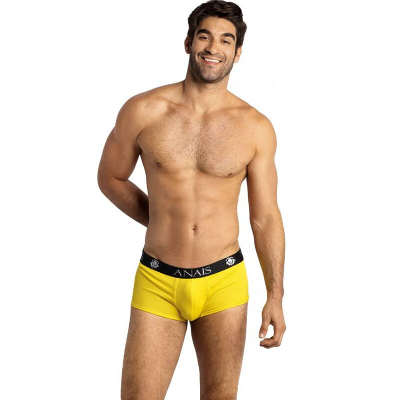 Boxer sportivi da uomo con gamba più lunga in poliammide ed elastan gialli ANAIS