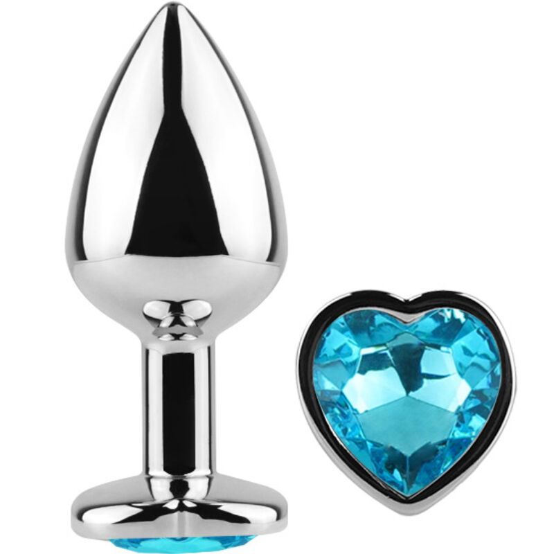Plug anale piccolo in metallo con cuore blu per una stimolazione anale intensa SECRETPLAY
