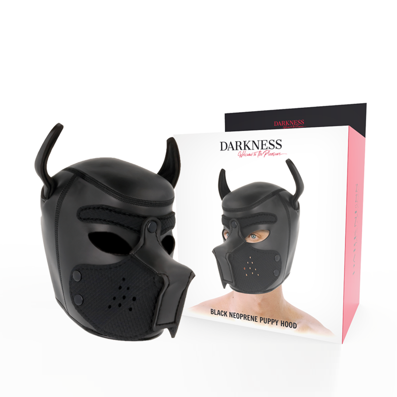 Maschera da cane DARKNESS in neoprene con muso rimovibile, taglia M