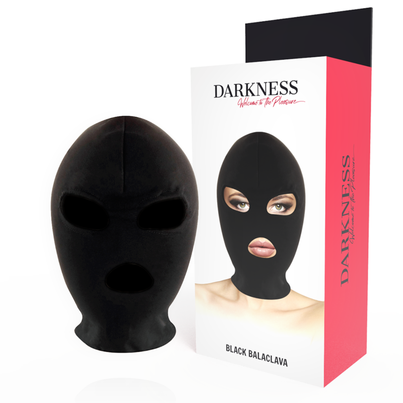 Maschera BDSM DARKNESS con aperture per bocca e occhi