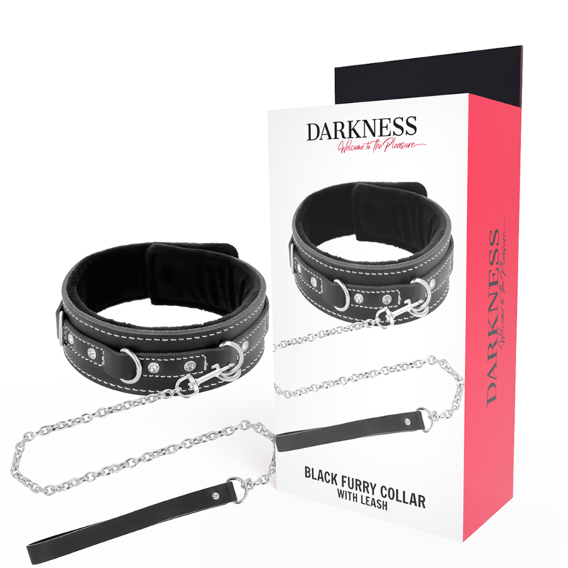 Collare BDSM in pelle DARKNESS BONDAGE con guinzaglio