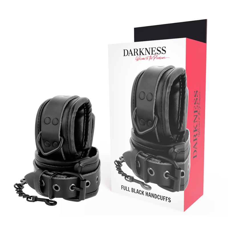 Manette nere regolabili DARKNESS in similpelle