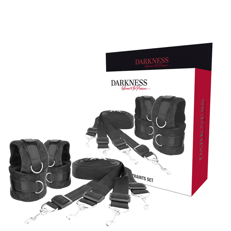 Set DARKNESS di manette da letto per polsi e caviglie