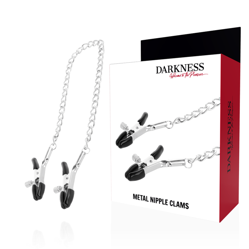 DARKNESS Sensations pinze per capezzoli regolabili con catena