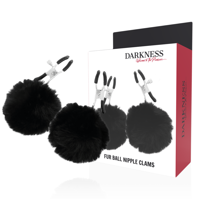 DARKNESS SENSATIONS Morsetti per capezzoli con pon pon