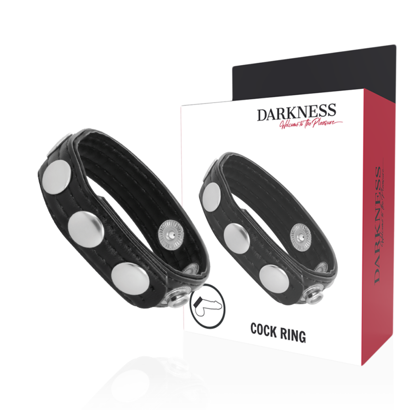 DARKNESS SENSATIONS Anello per pene in pelle senza vibrazione