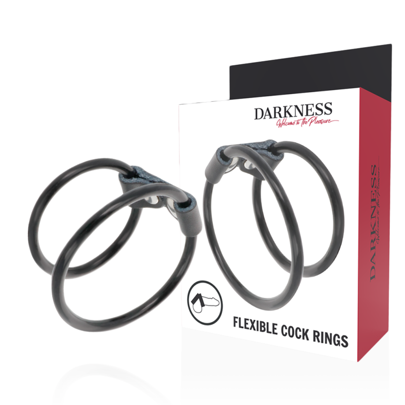 Anello fallico doppio DARKNESS SENSATIONS in pelle e gomma