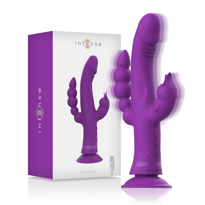 INTENSE Casanova vibratore rabbit in silicone, viola