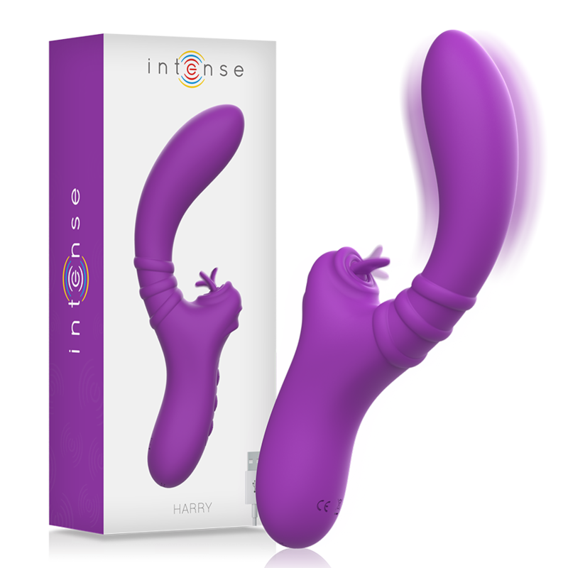 INTENSE Harry vibratore rabbit con accessorio viola a forma di lingua
