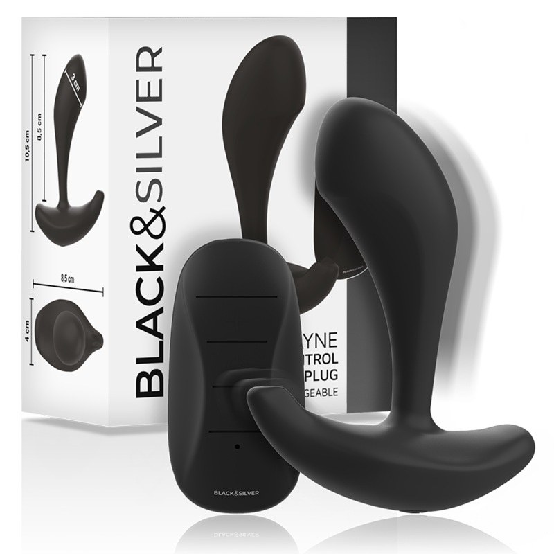 Vibratore anale con telecomando per vibrazioni profonde e intense BLACKSILVER
