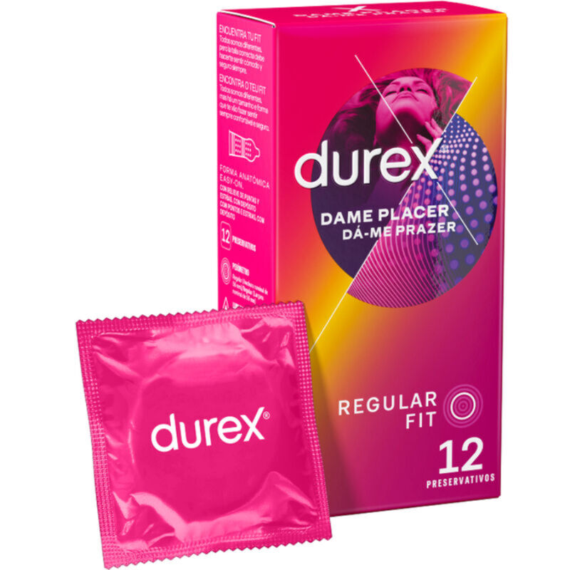 Durex Dame Placer preservativi con nervature, 12 pezzi