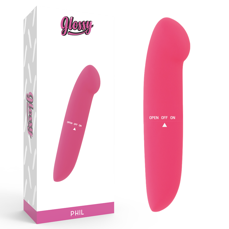 Minivibratore GLOSSY PHIL, 13 cm, rosa