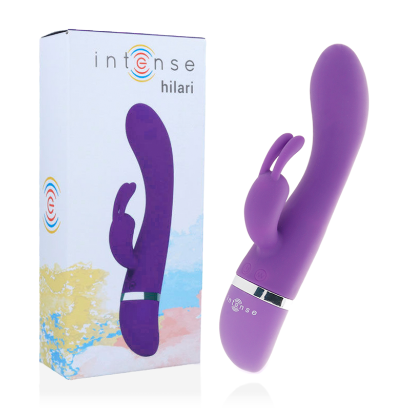 Vibratore rabbit in silicone INTENSE Hilari, viola