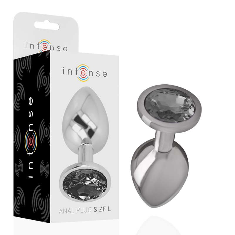 Plug anale in metallo INTENSE, taglia L, lunghezza 9 cm