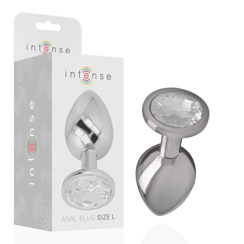 Plug anale INTENSE in metallo con cristallo, taglia L