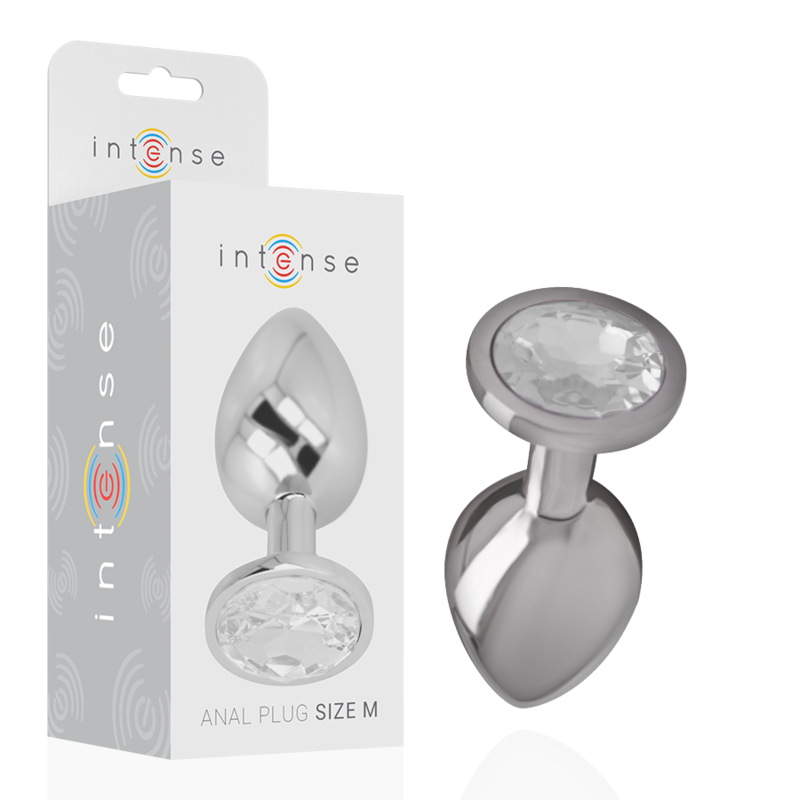 INTENSE plug anale in metallo con pietra decorativa, taglia M