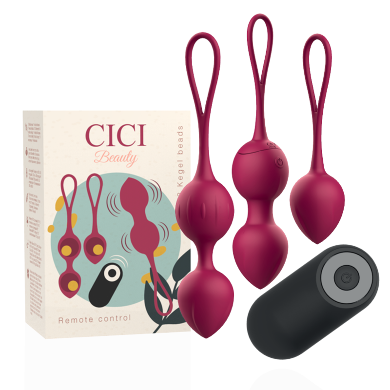 CICI BEAUTY Palline per il pavimento pelvico con vibratore e telecomando, 3 pezzi