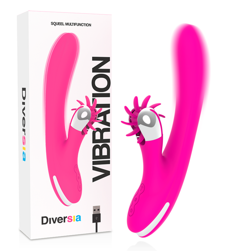 Vibratore DIVERSIA Bunny Vibrating a doppia stimolazione, 24 cm