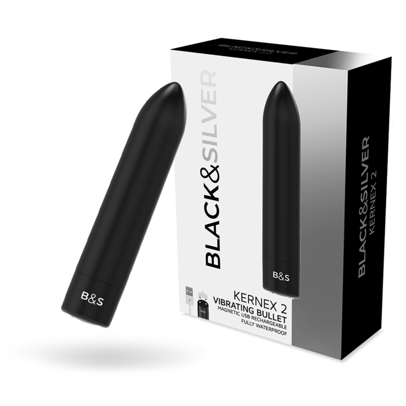 Mini vibratore con vibrazioni intense e ricarica magnetica, ideale da portare in viaggio BLACKSILVER