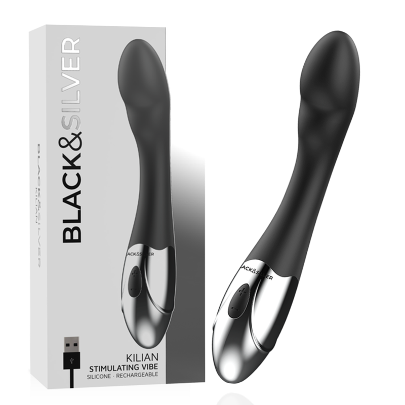Vibratore per il punto G con motore super potente e morbido silicone BLACKSILVER