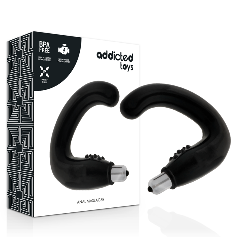 Anal vibrante ADDICTED TOYS con bullet vibrante, nero