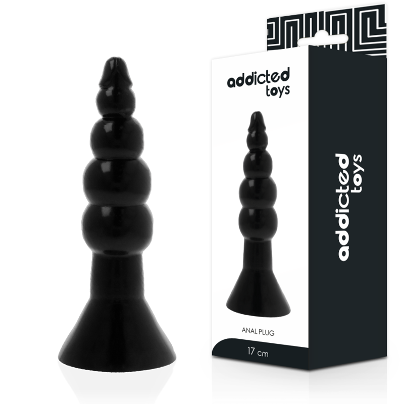 ADDICTED TOYS Plug anale in TPR, 17 cm, nero