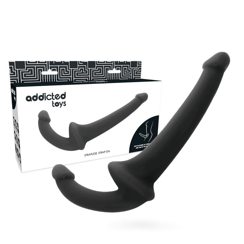 Doppio dildo strapless ADDICTED TOYS nero