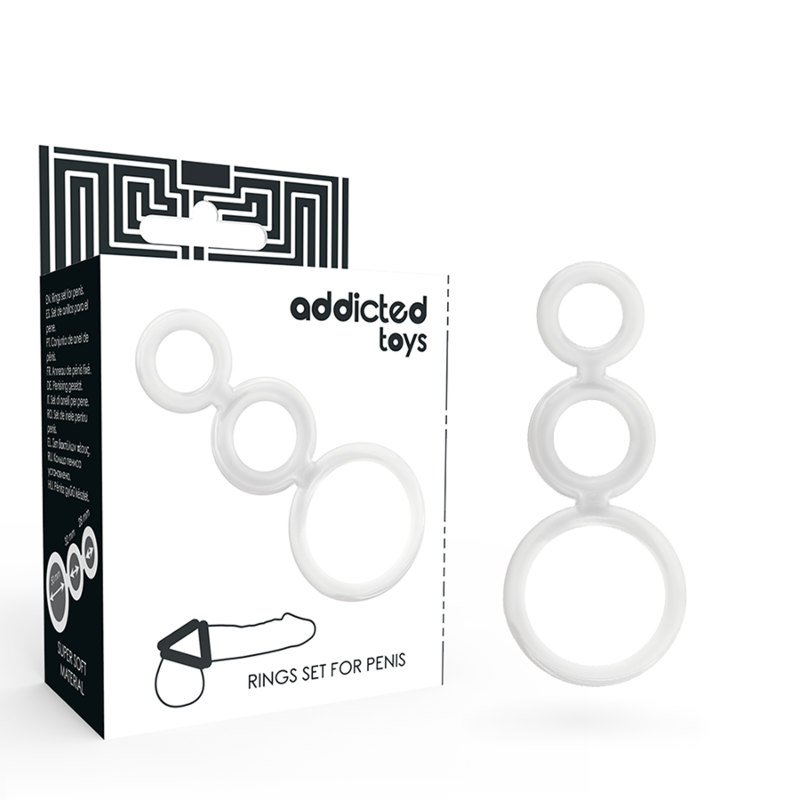 Set di anelli per il pene ADDICTED TOYS senza vibrazione, 3 anelli