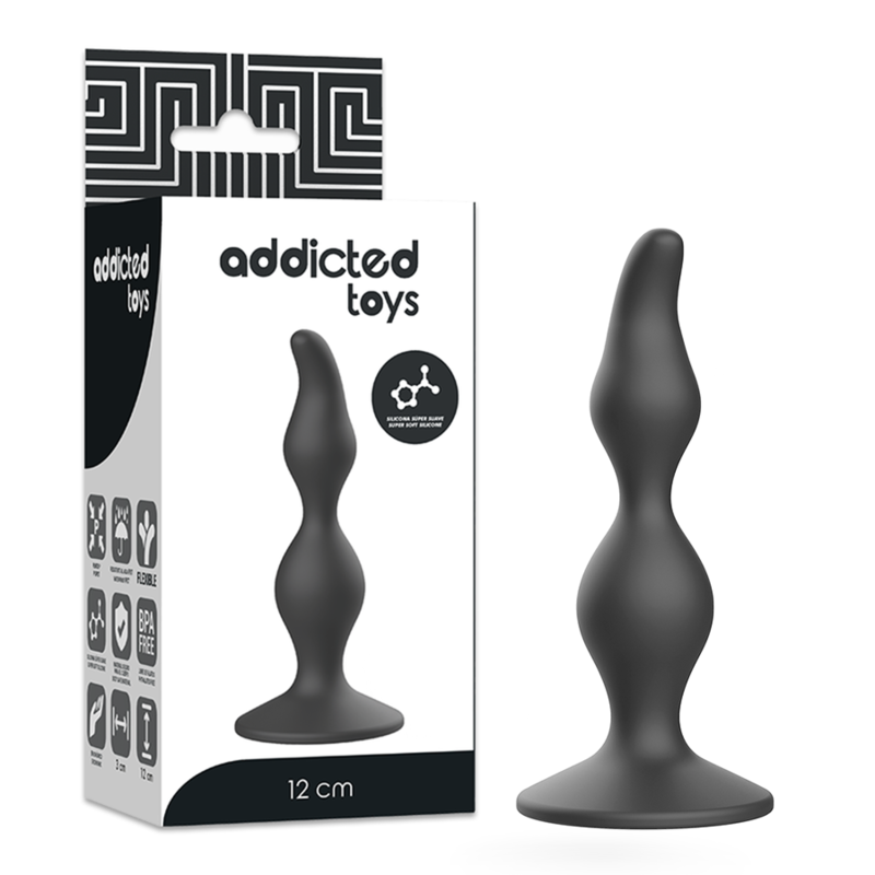 ADDICTED TOYS Plug anale in silicone, 12 cm, nero