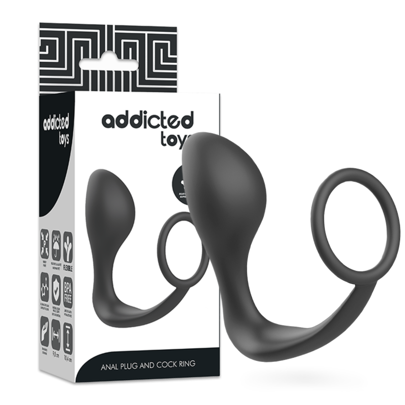 Plug anale ADDICTED TOYS con anello in silicone nero