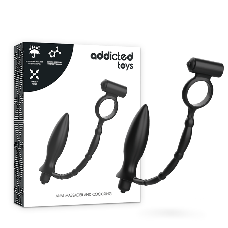 ADDICTED TOYS anello fallico vibrante con plug anale