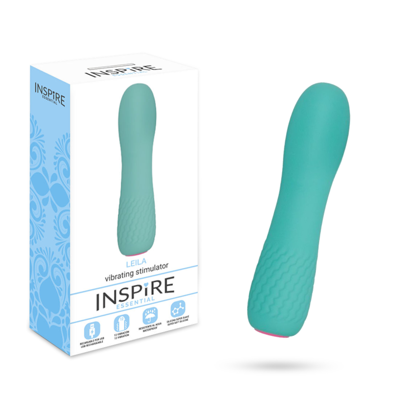 INSPIRE ESSENTIAL Leila mini vibratore in silicone, turchese