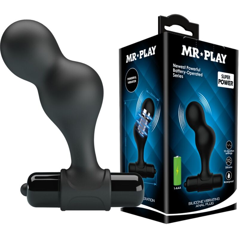 Plug anale vibrante MR PLAY con bullet blu