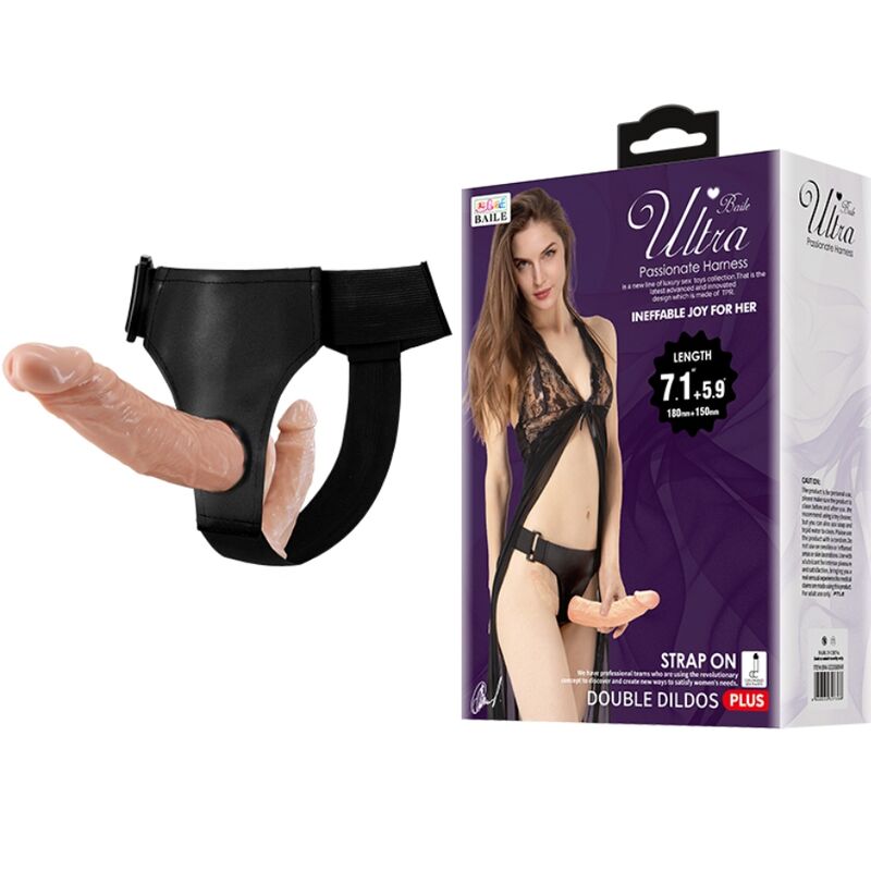 Set strapon BAILE con doppio dildo e harness regolabile