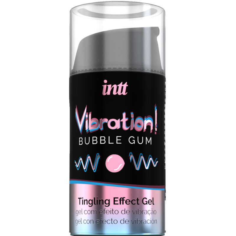 Gel intimo vibrante INTT Bubble Gum al gusto di chewing gum, 15 ml