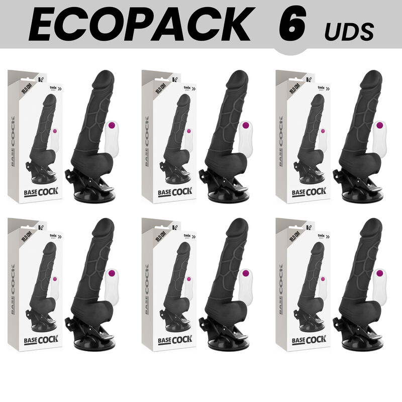 Vibratore realistico con telecomando e ventosa, 19 cm BASECOCK