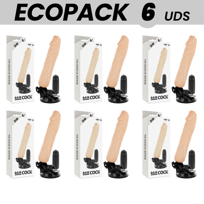 Vibratore realistico con telecomando e ventosa, 20 cm BASECOCK