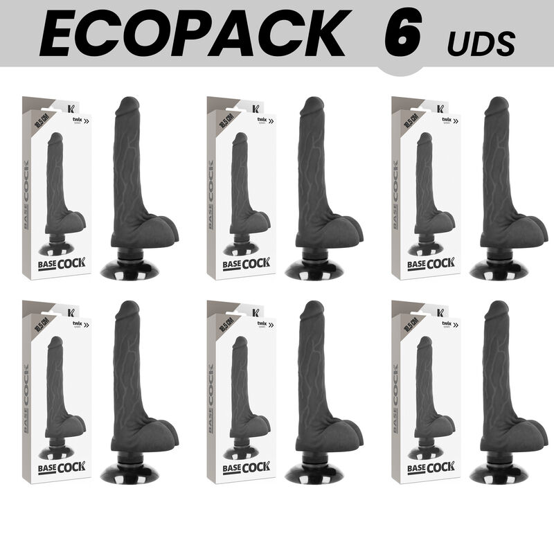 Vibratore realistico con ventosa e guaina flessibile 18 cm BASECOCK