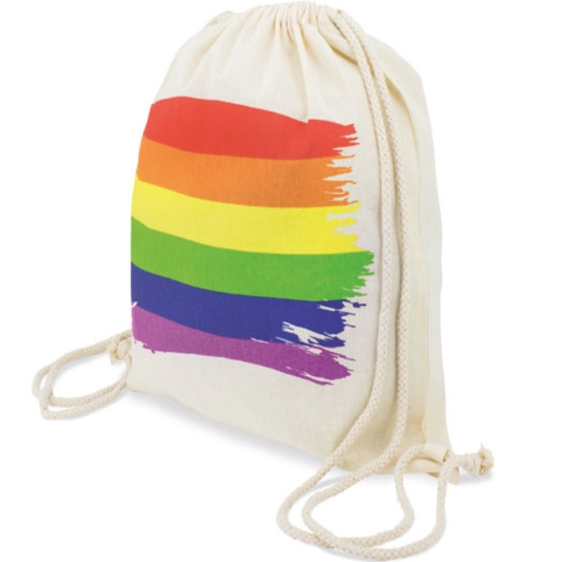 Sacca in cotone con bandiera arcobaleno per eventi Pride PRIDE