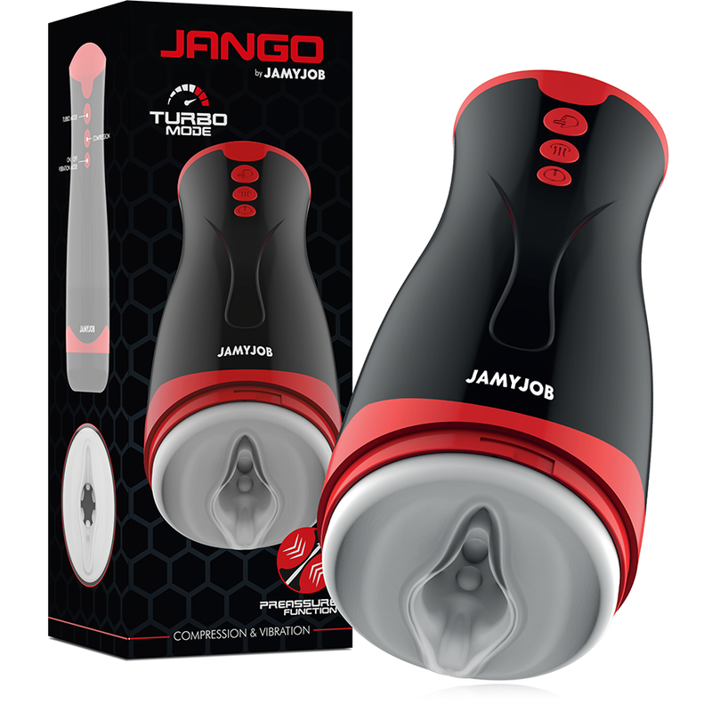 JAMYJOB Jango masturbatore vibrante con funzione di pressione