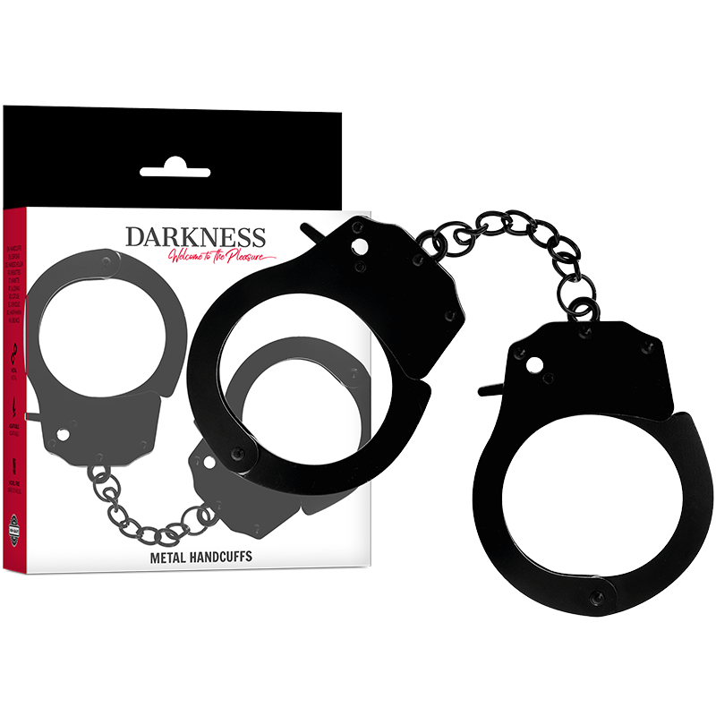 Manette in metallo nere regolabili per un bondage intenso DARKNESS