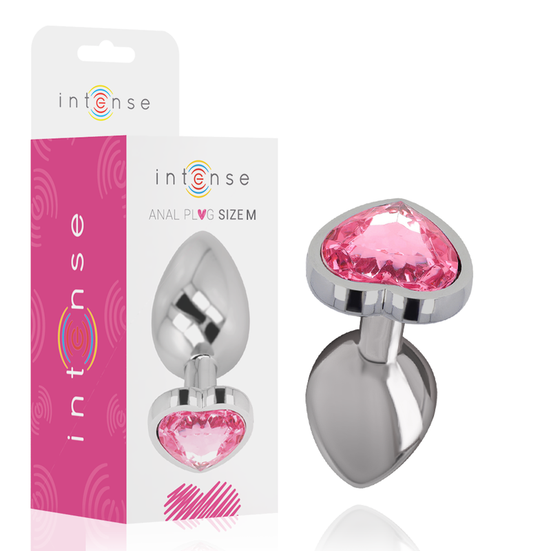 Plug anale in metallo INTENSE con cuore, taglia M