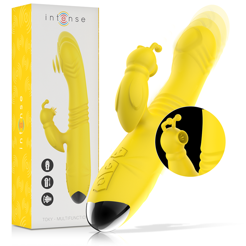 Vibratore clitorideo INTENSE TOKY con movimento su e giù, giallo