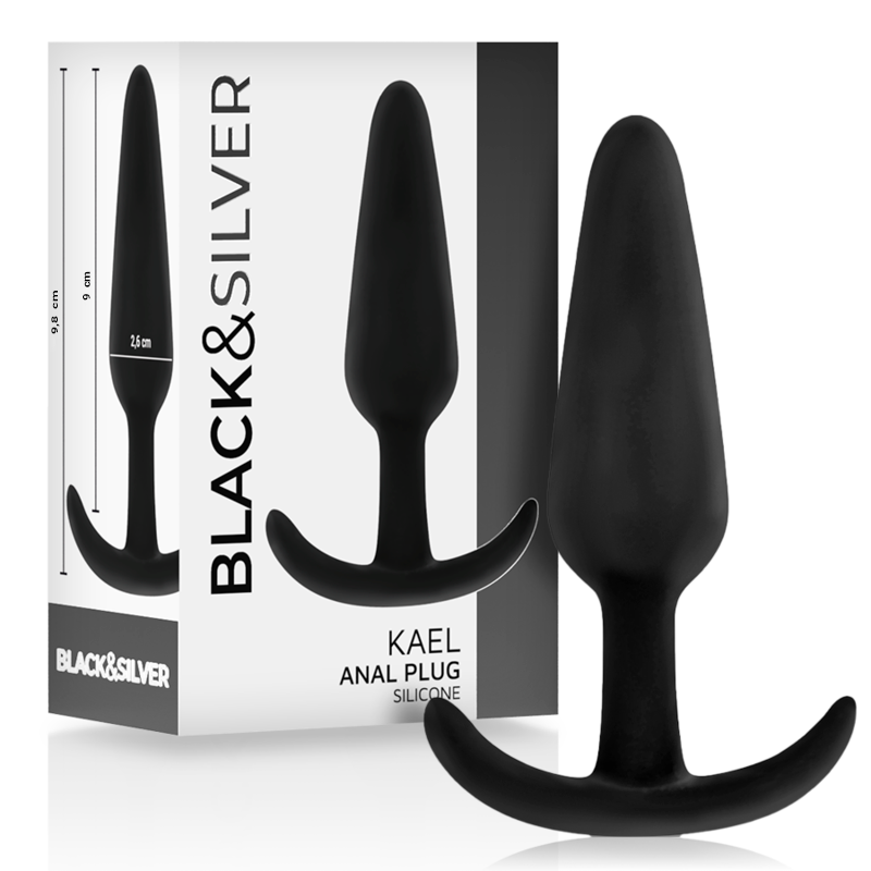 Plug anale medio in silicone con punta morbida per un training delicato BLACKSILVER