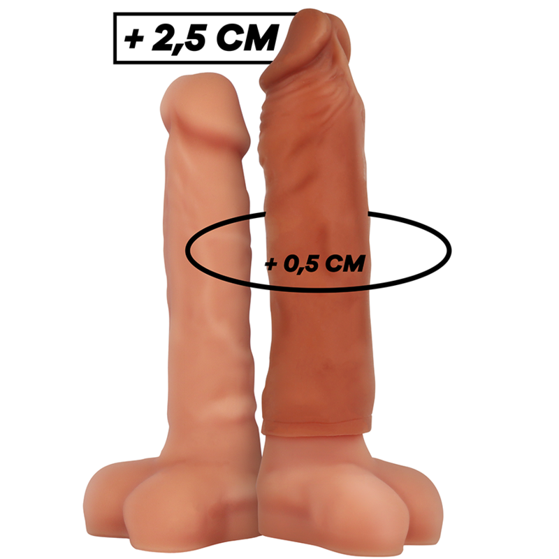 Guaina per pene VIRILXL V5 in silicone, marrone