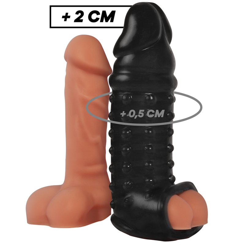 VIRILXL V11 guaina per pene con anello per scroto, nera