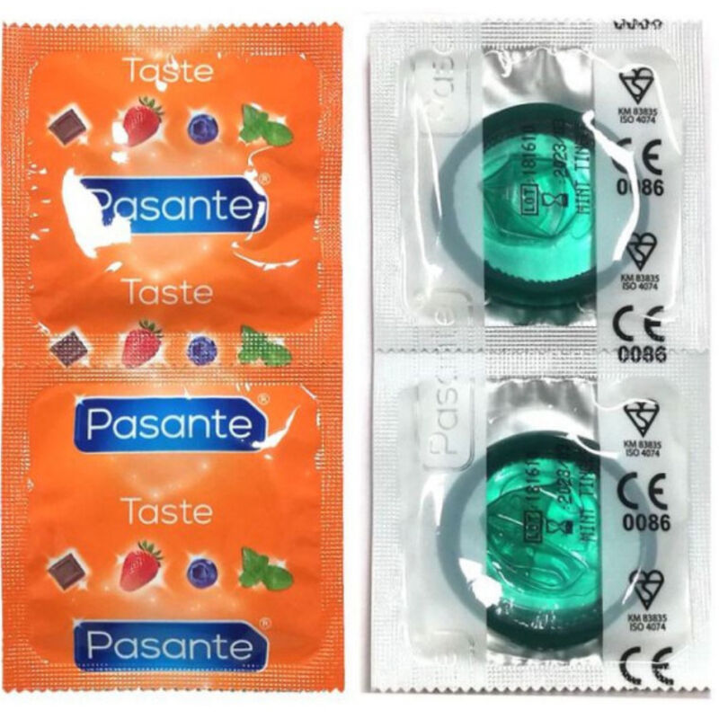 Preservativi Pasante Mint al gusto di menta, 144 pezzi
