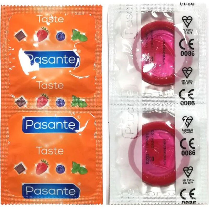 Preservativi Pasante al gusto di fragola, 144 pezzi